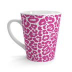 Neon Pink Leopard Print Latte Mug