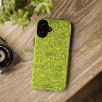 Neon Lime Wow Tough Case for iPhone, Galaxy, or Google Pixel