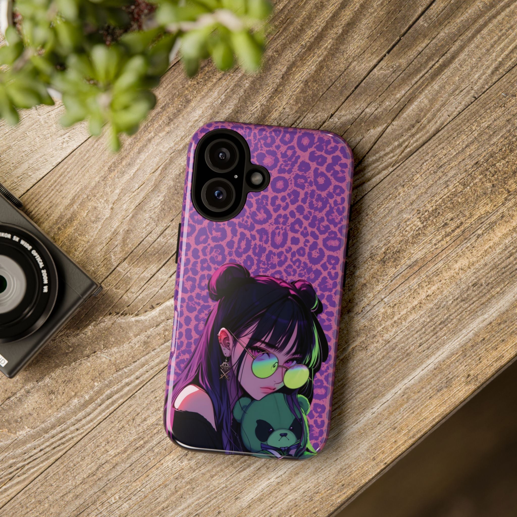 Purple Pink Leopard Kz iPhone, Galaxy and Google Tough Cases