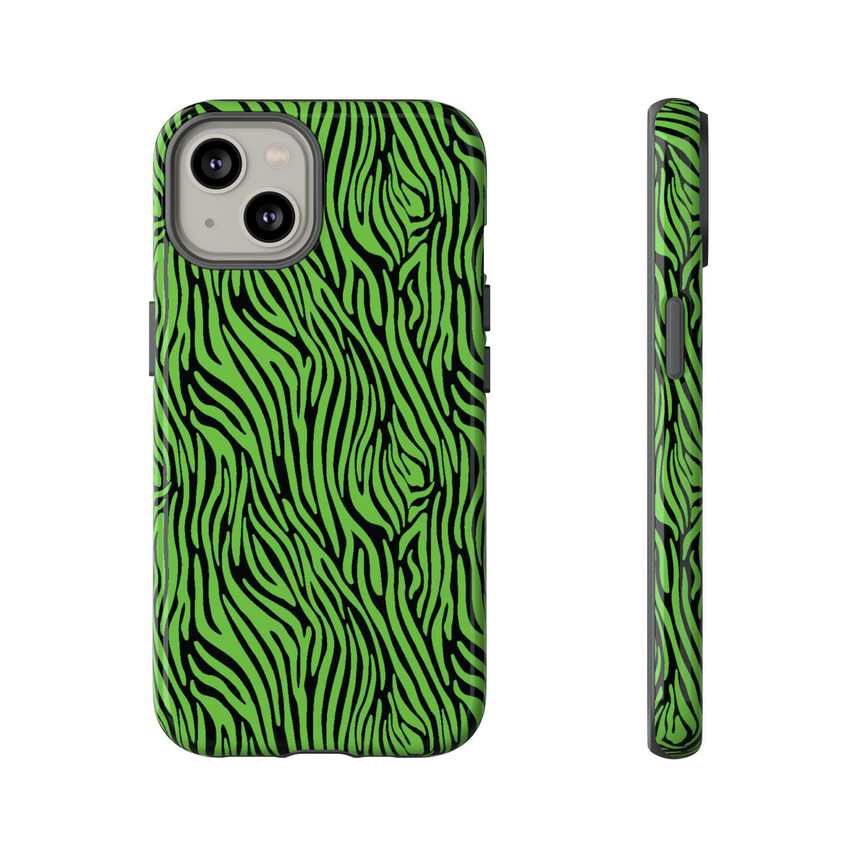 Neon Green Zebra Tough Phone Case iPhone, Galaxy, or Google Pixel
