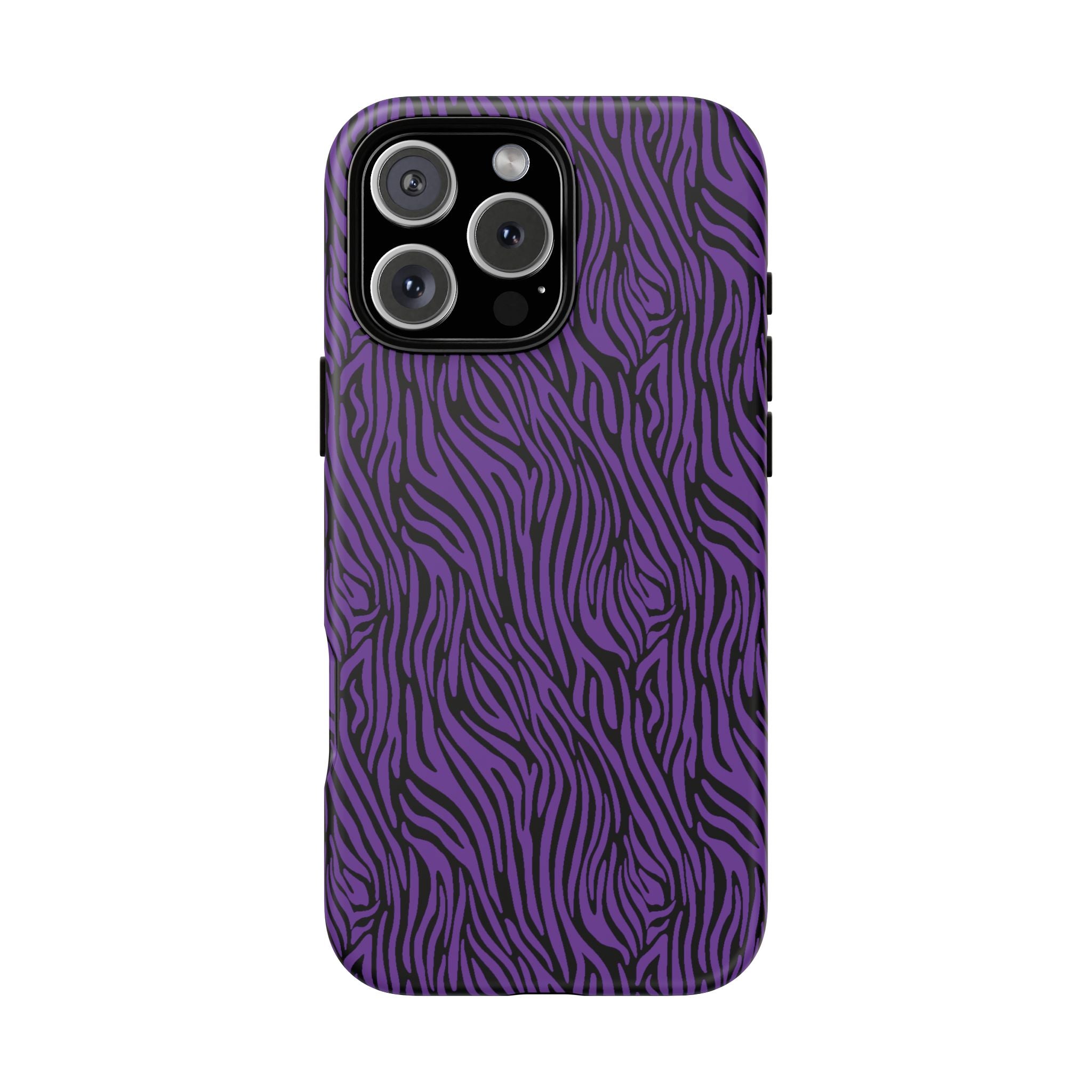 Purple Zebra Tough Phone Case for iPhone, Galaxy, or Google Pixel