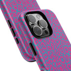 Pink Blue Leopard Tough Phone Case iPhone, Galaxy, or Google Pixel
