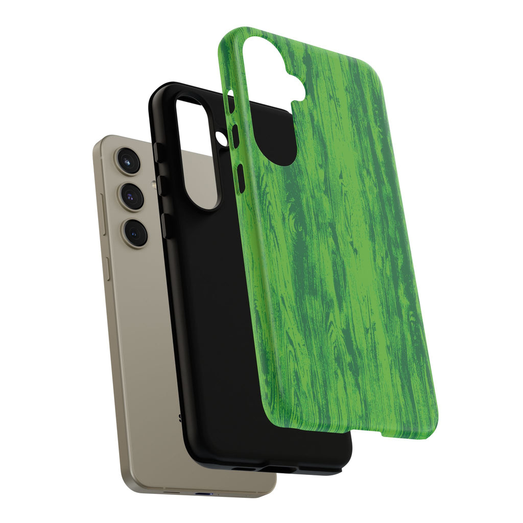 Neon Green Wood Tough Phone Case iPhone, Galaxy, or Google Pixel