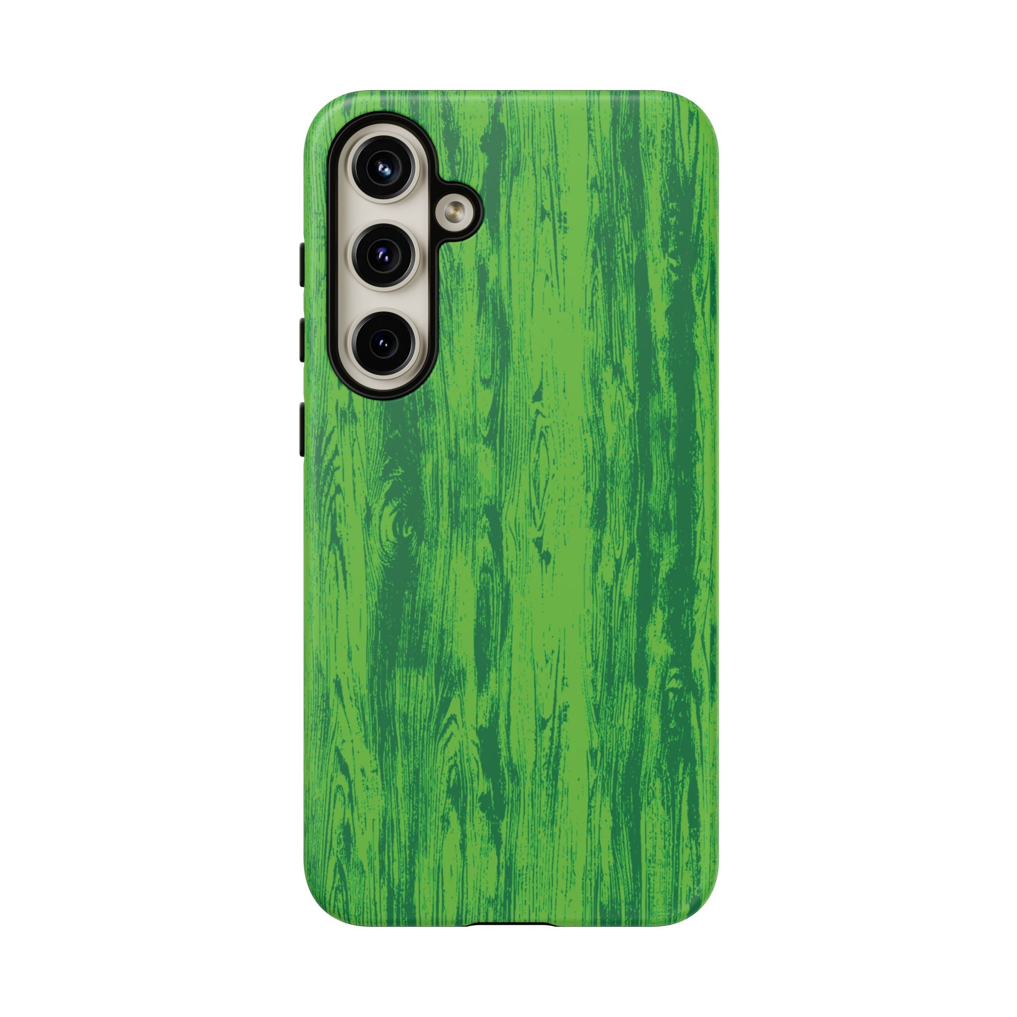 Neon Green Wood Tough Phone Case iPhone, Galaxy, or Google Pixel