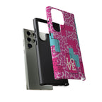Retro Love Pink Leopard RG Tough Phone Case for iPhone, Galaxy, or Google Pixel