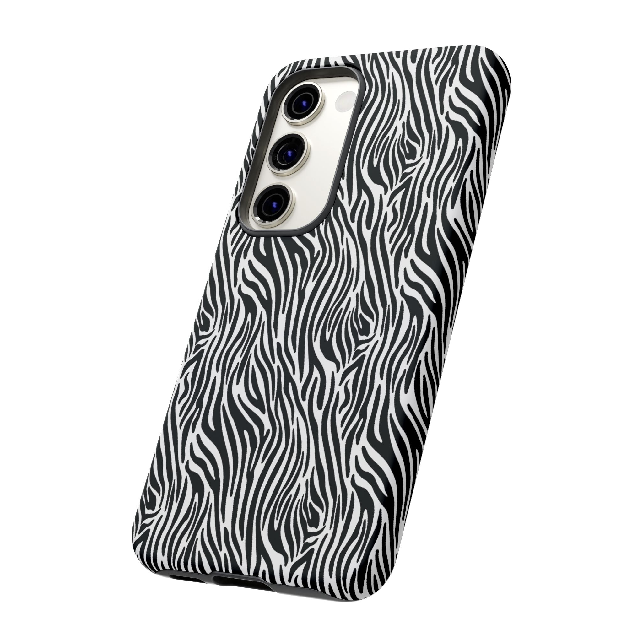 Black and White Zebra Print Tough Case iPhone, Galaxy and Google Pixel