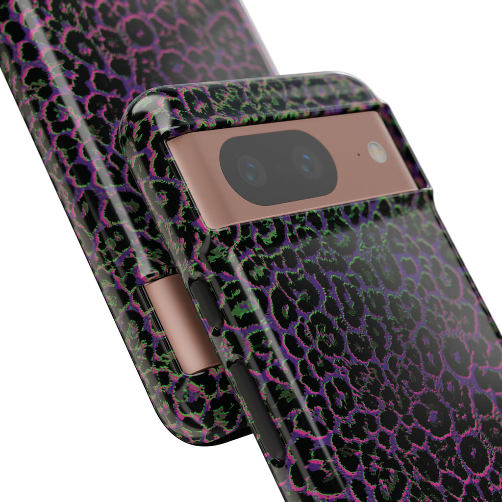 Colorful Leopard Tough Phone Case for iPhone, Galaxy, or Google Pixel