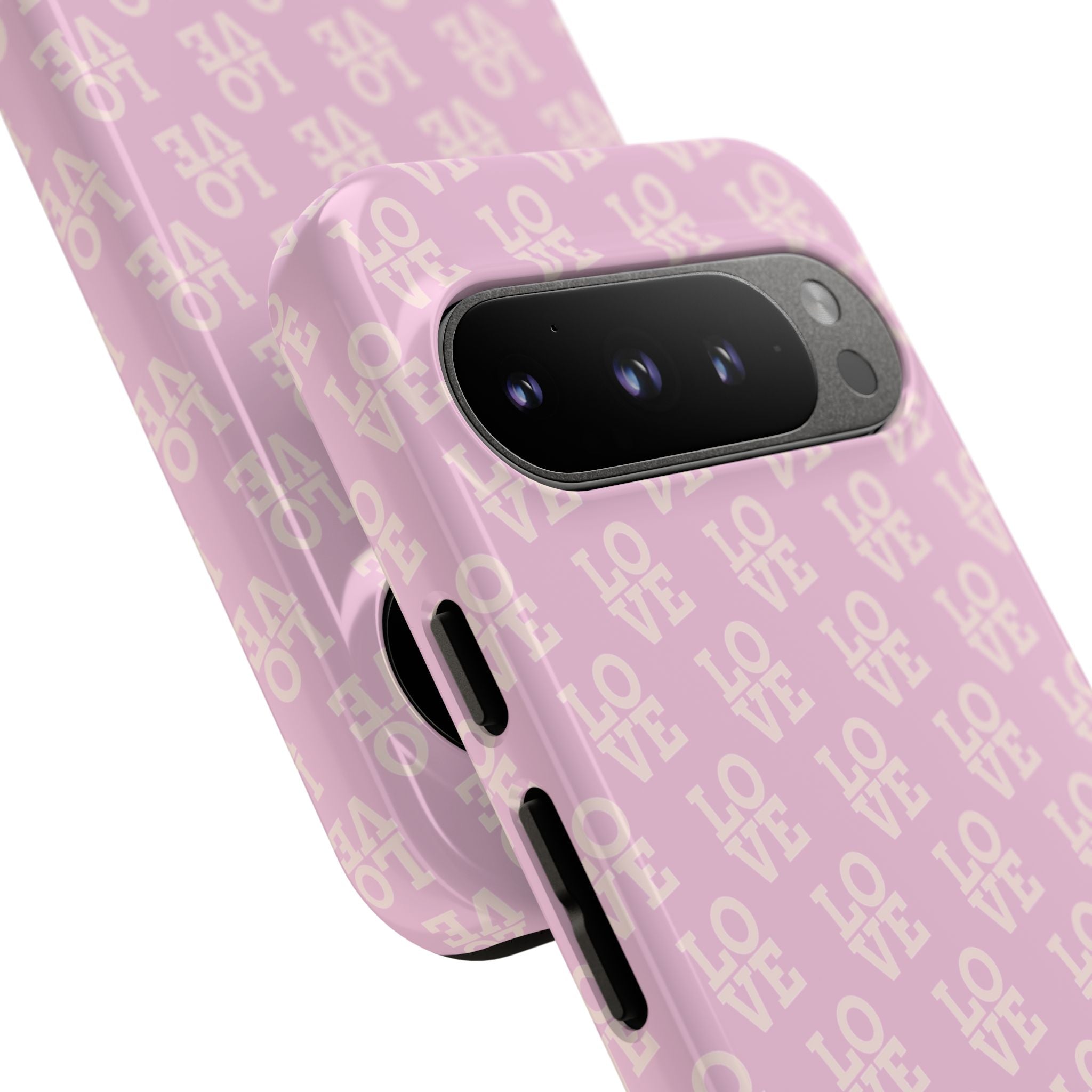 LOVE Pink Tough Phone Case for iPhone, Galaxy, or Google Pixel