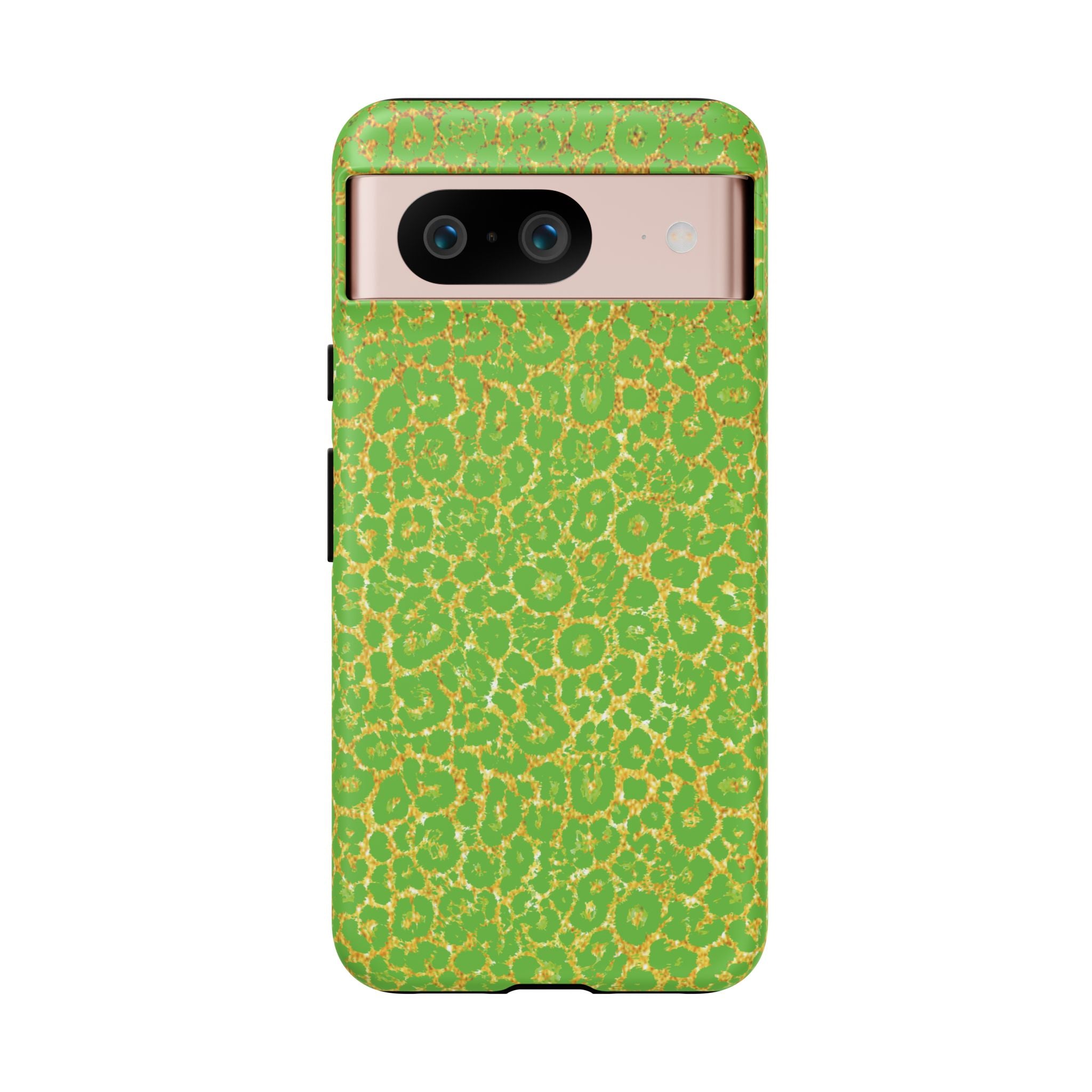 Neon Green Gold Leopard Tough Phone Case iPhone, Galaxy, or Google Pixel