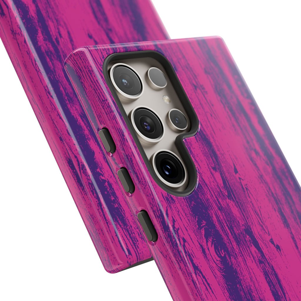 Pink Purple Wood Tough Phone Case iPhone, Galaxy, or Google Pixel