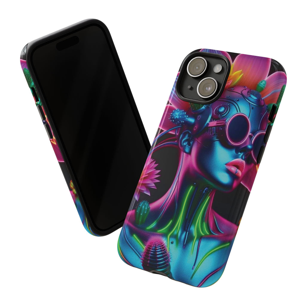 Neon Androgen Cactus Flower Tough Phone Case for iPhone, Galaxy, or Google Pixel