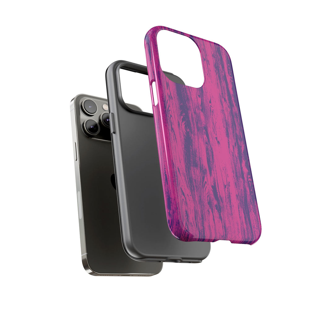 Pink Purple Wood Tough Phone Case iPhone, Galaxy, or Google Pixel