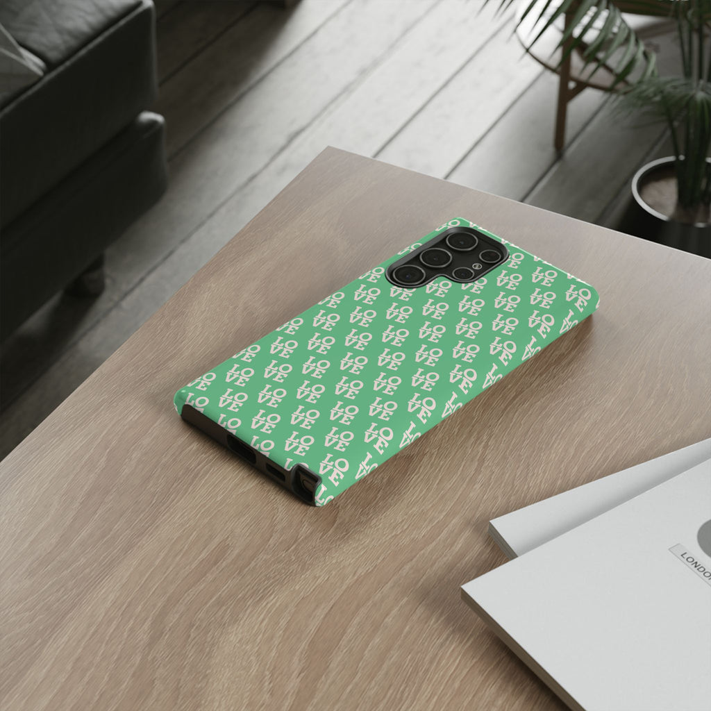 LOVE Aqua Tough Phone Case for iPhone, Galaxy, or Google Pixel