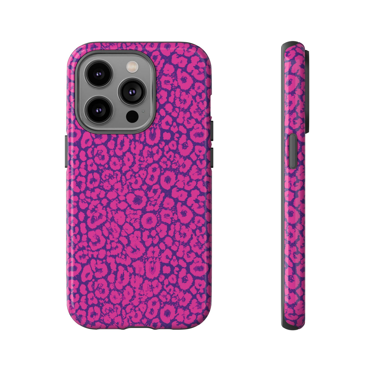 Pink Purple Leopard Tough Phone Case iPhone, Galaxy and Google Pixel