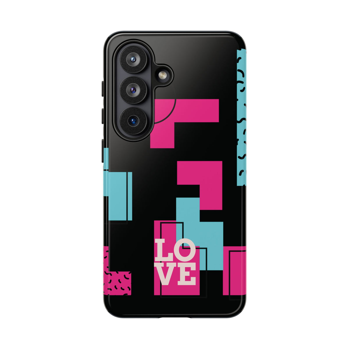 Retro Blocks LOVE Tough Case for iPhone, Galaxy or Google Pixel