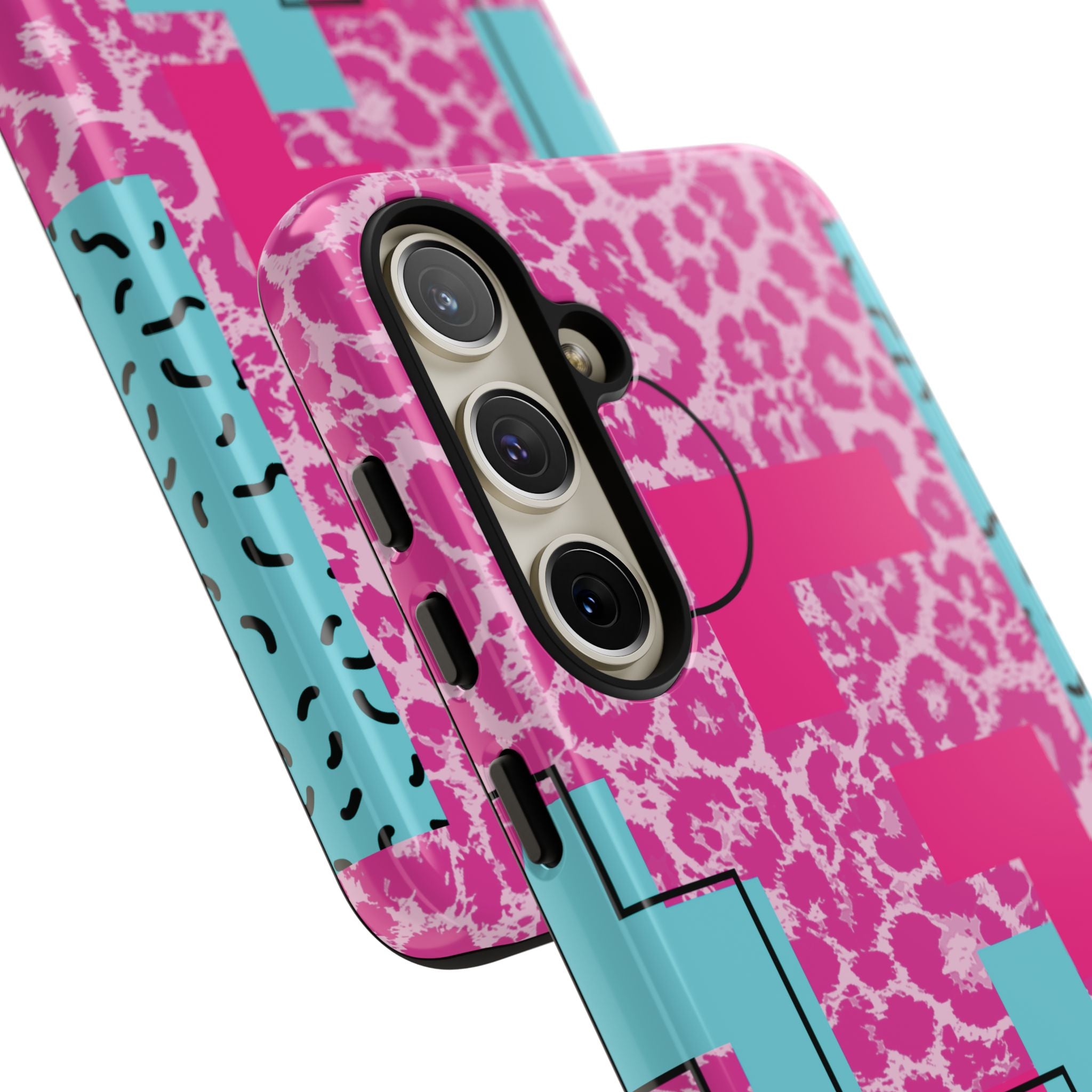 Retro Love Pink Leopard RG Tough Phone Case for iPhone, Galaxy, or Google Pixel