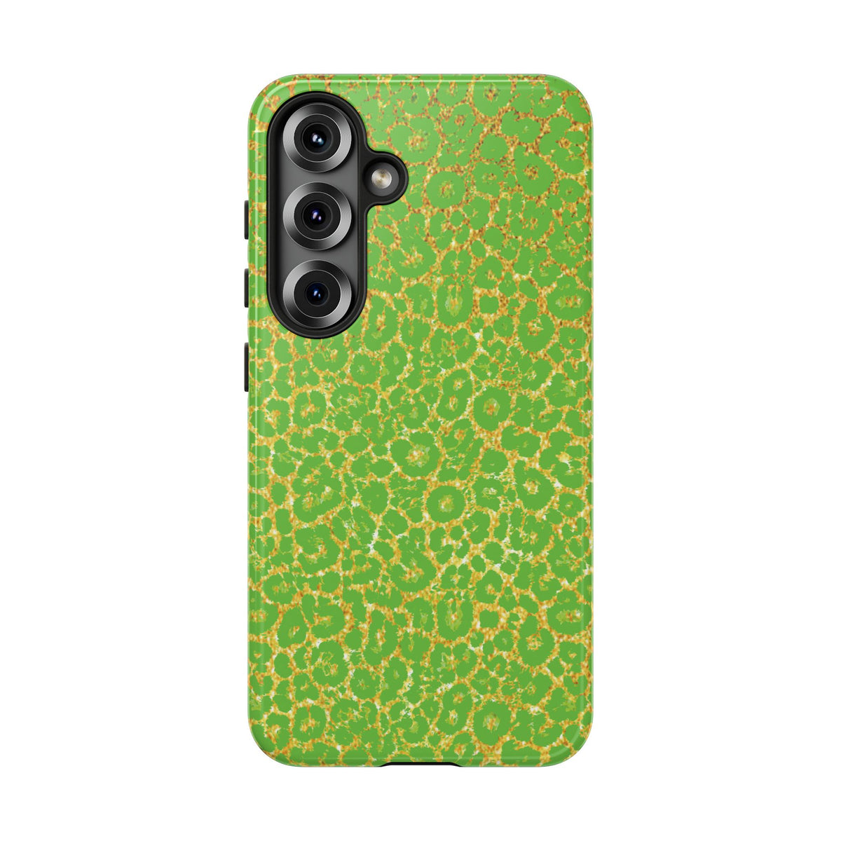 Neon Green Gold Leopard Tough Phone Case iPhone, Galaxy, or Google Pixel
