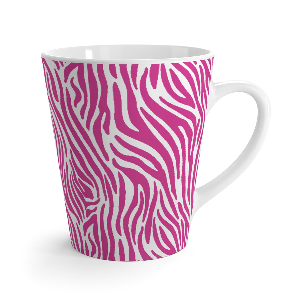 Neon Pink Zebra Print Latte Mug