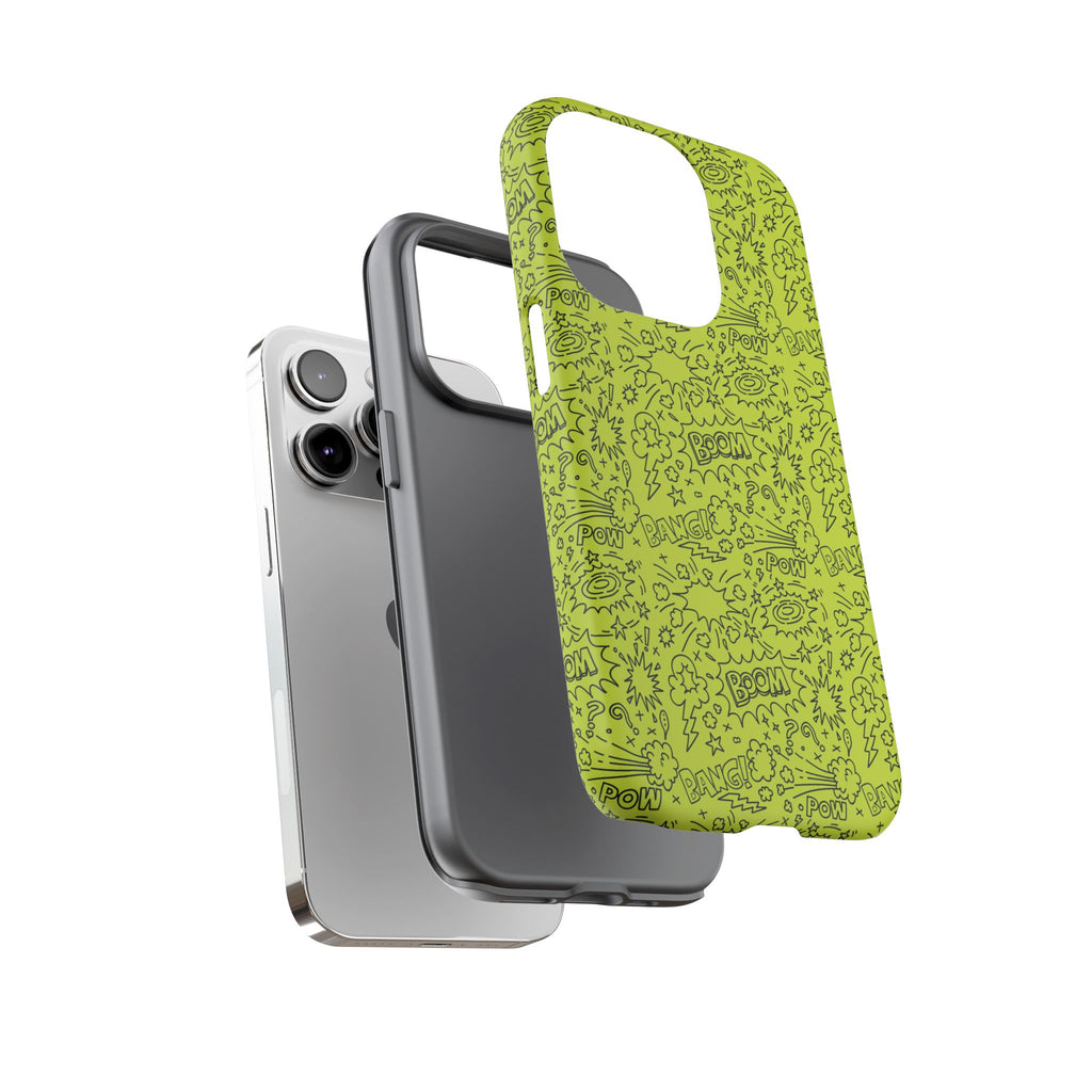 Neon Lime Wow Tough Case for iPhone, Galaxy, or Google Pixel