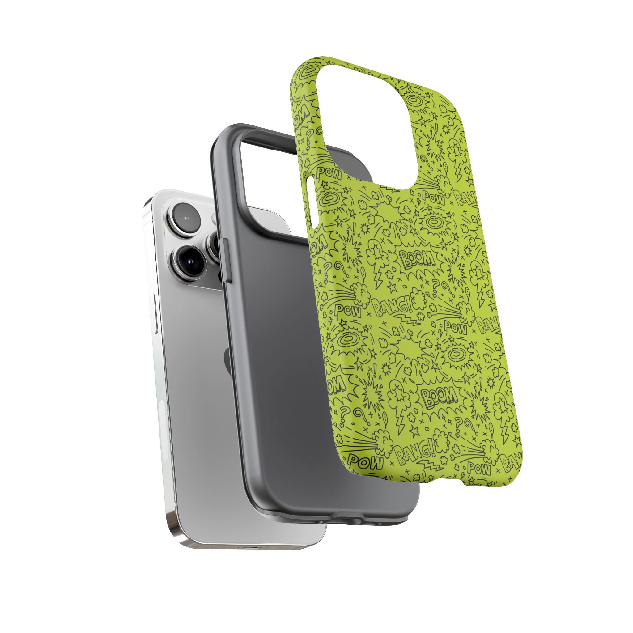 Neon Lime Wow Tough Case for iPhone, Galaxy, or Google Pixel