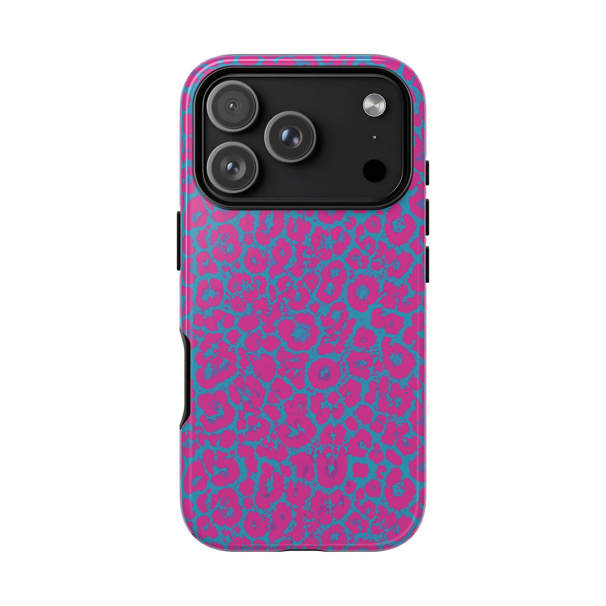 Pink Blue Leopard Tough Phone Case iPhone, Galaxy, or Google Pixel