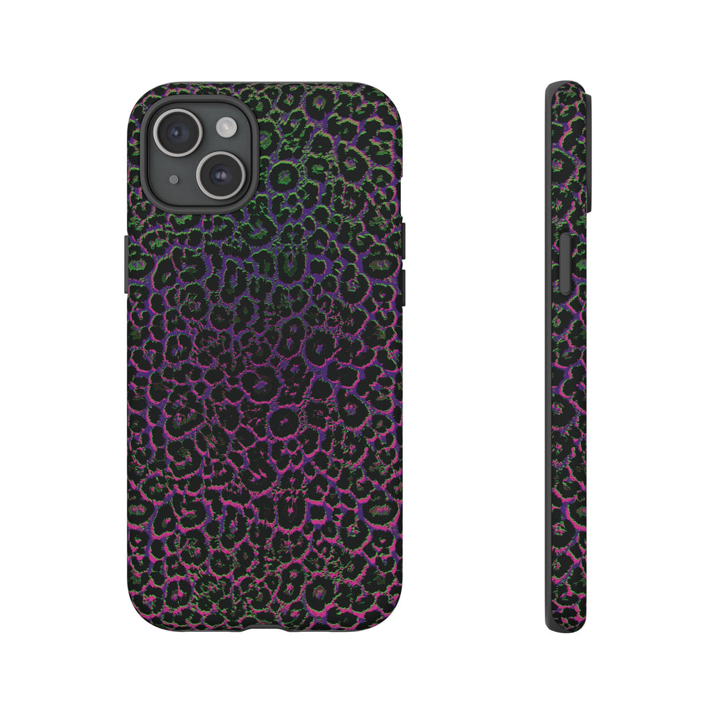 Colorful Leopard Tough Phone Case for iPhone, Galaxy, or Google Pixel