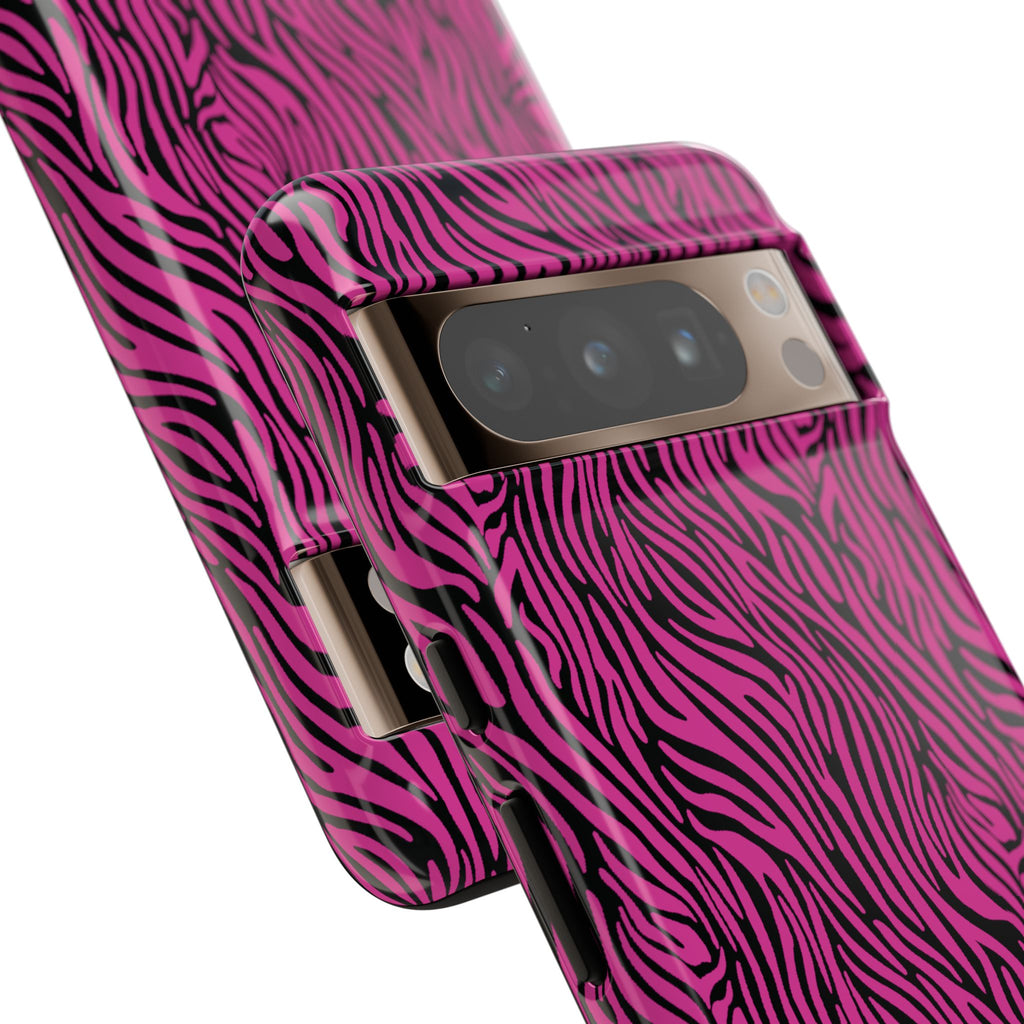 Pink Zebra Tough Phone Case for iPhone, Galaxy, or Google Pixel