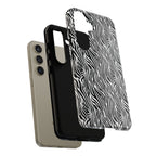 Black and White Zebra Print Tough Case iPhone, Galaxy and Google Pixel