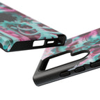 Neon Pink Skeleton (Black) Tough Phone Case for iPhone, Galaxy, or Google Pixel