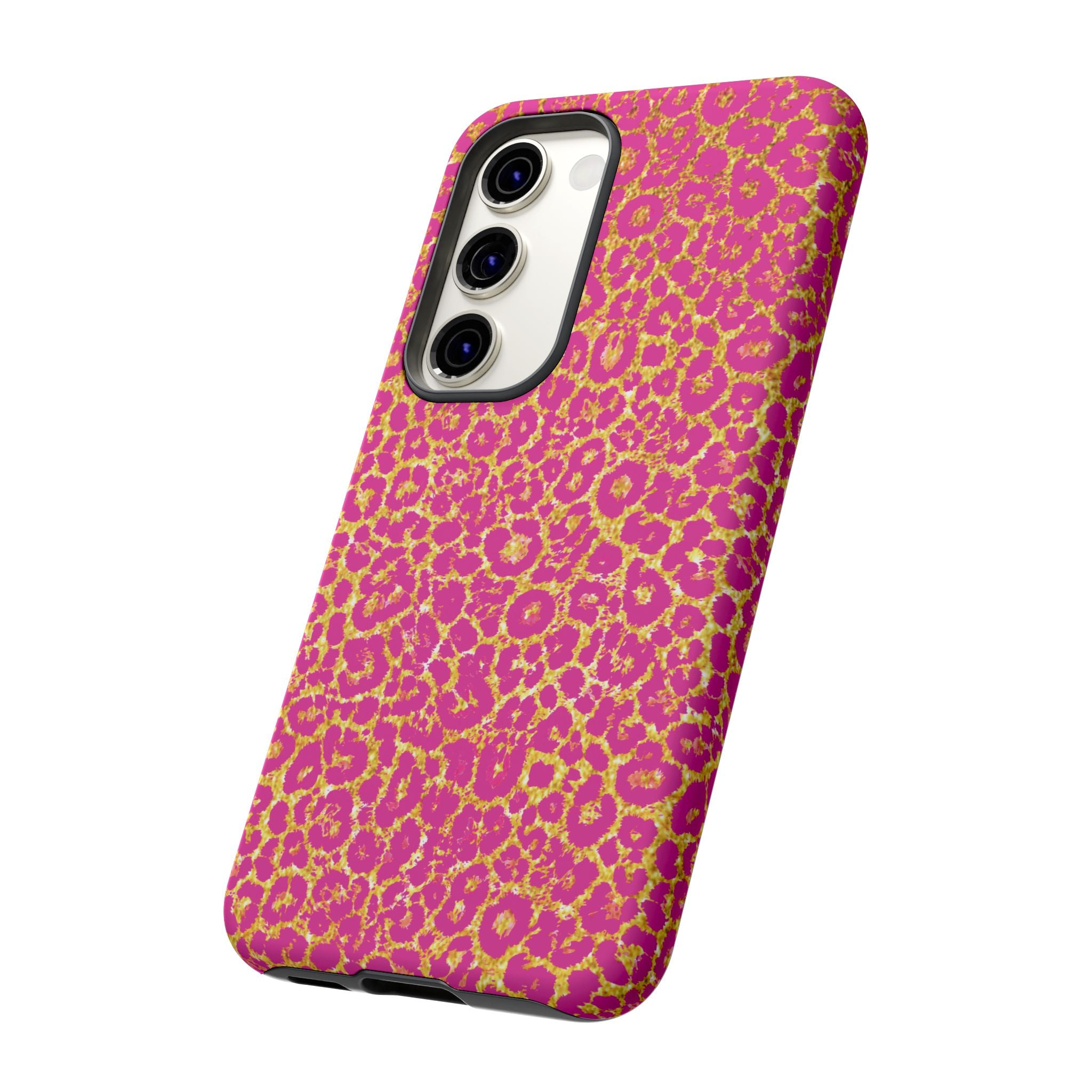 Pink Gold Leopard Tough Case for iPhone, Galaxy, or Google Pixel