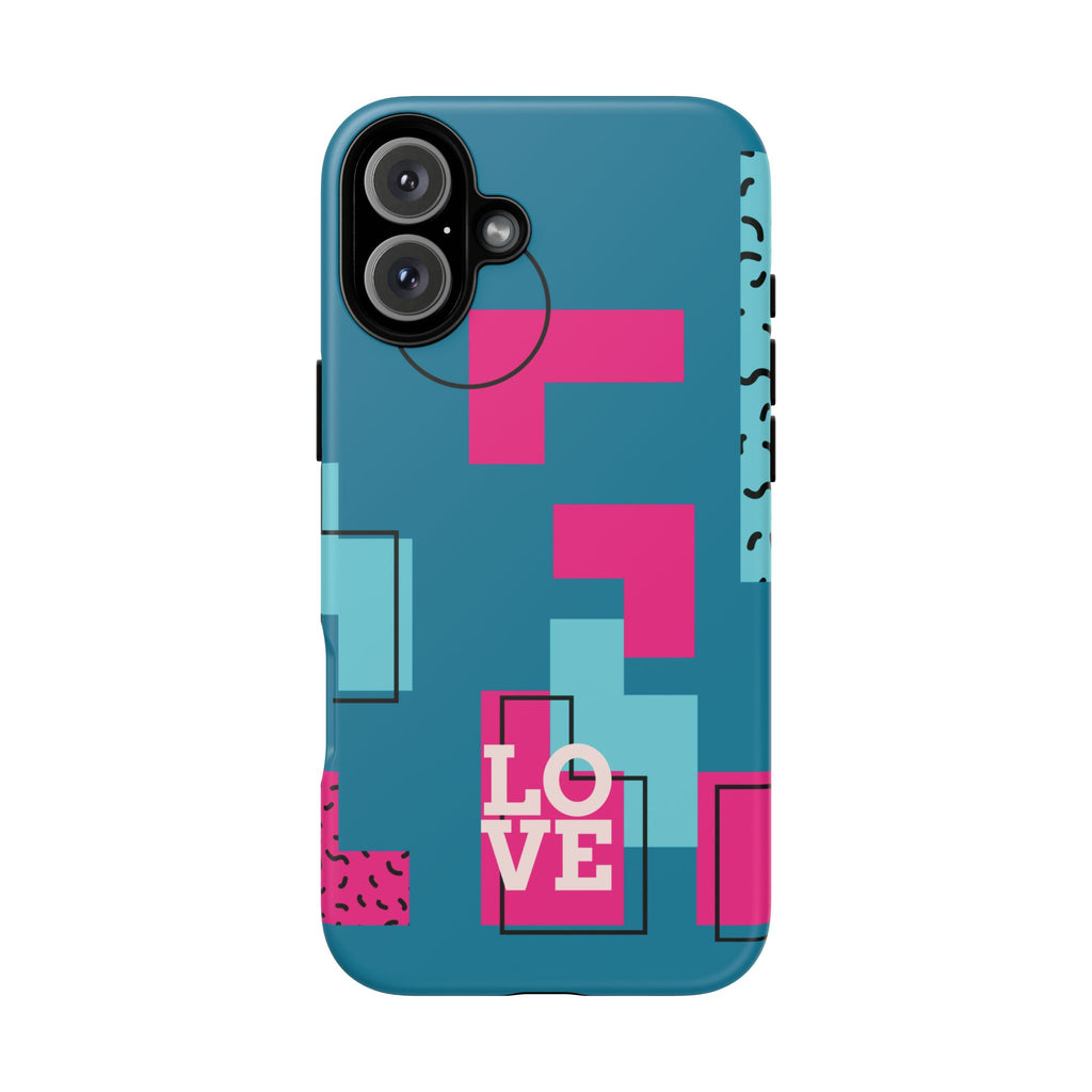 LOVE Teal Green Tough Phone Case for iPhone, Galaxy, or Google Pixel