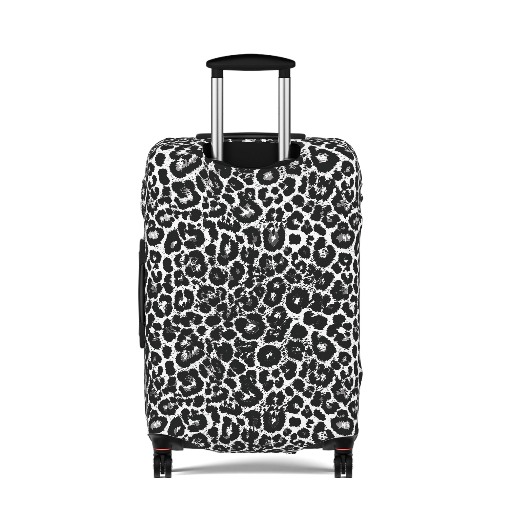 Leopard Print Black and White Luggage Cover