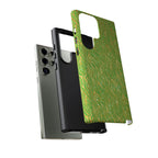 Neon Green Gold Zebra Tough Phone Case for iPhone, Galaxy, or Google Pixel