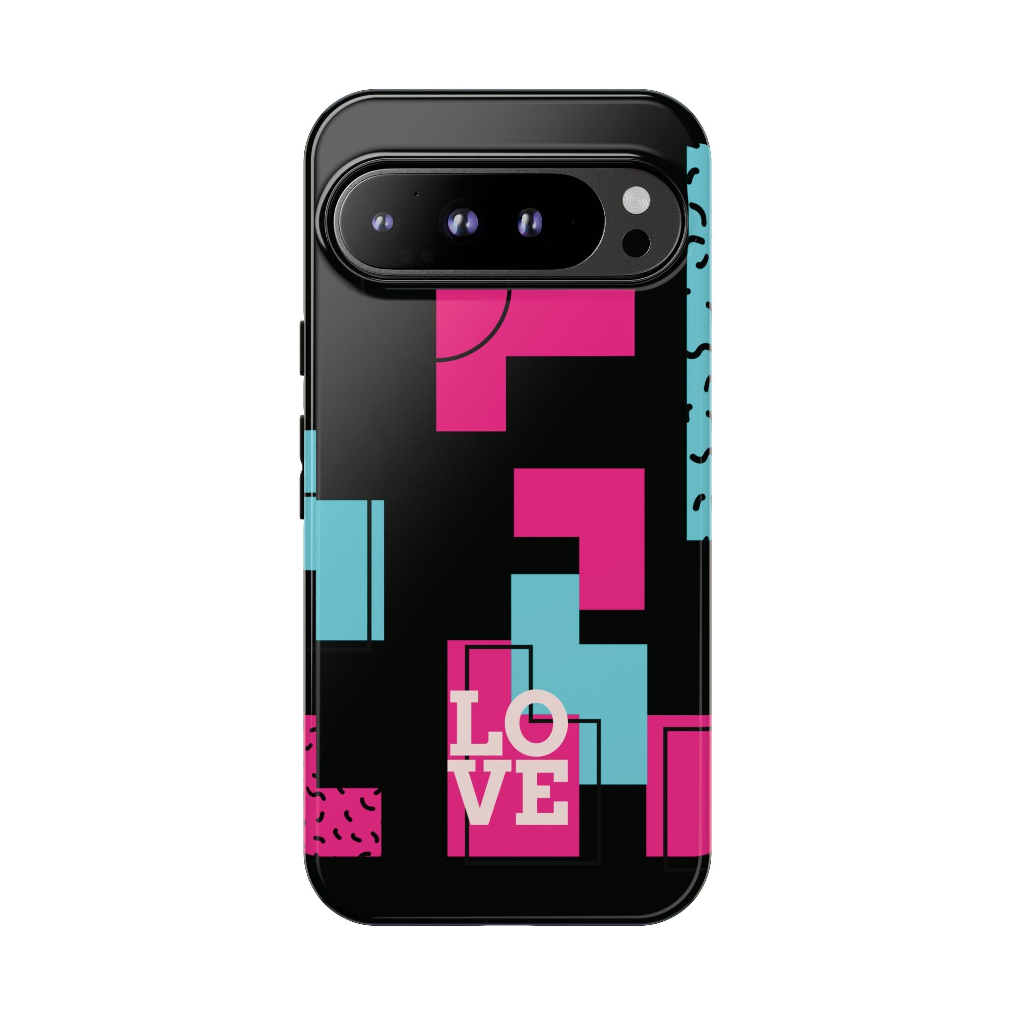 Retro Blocks LOVE Tough Case for iPhone, Galaxy or Google Pixel