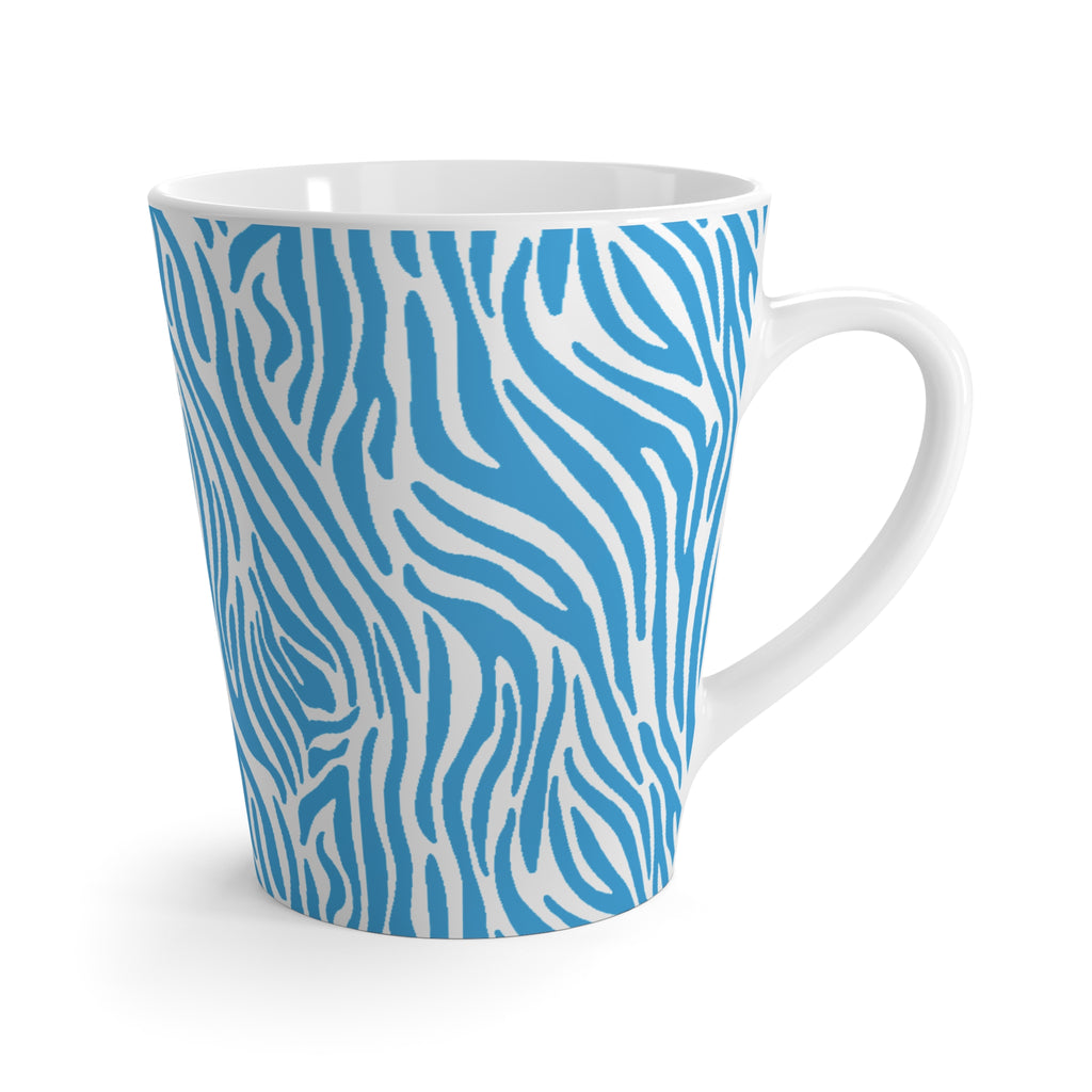 Blue Zebra Print Latte Mug