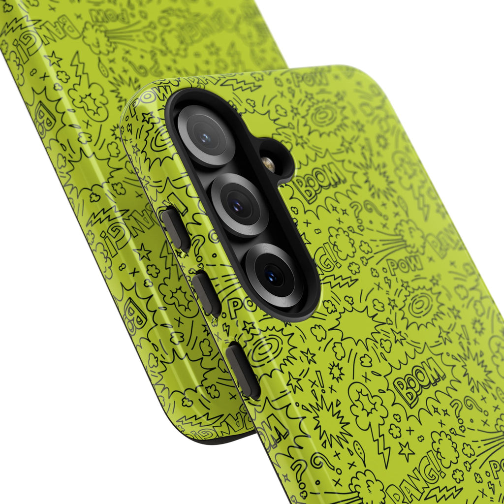 Neon Lime Wow Tough Case for iPhone, Galaxy, or Google Pixel