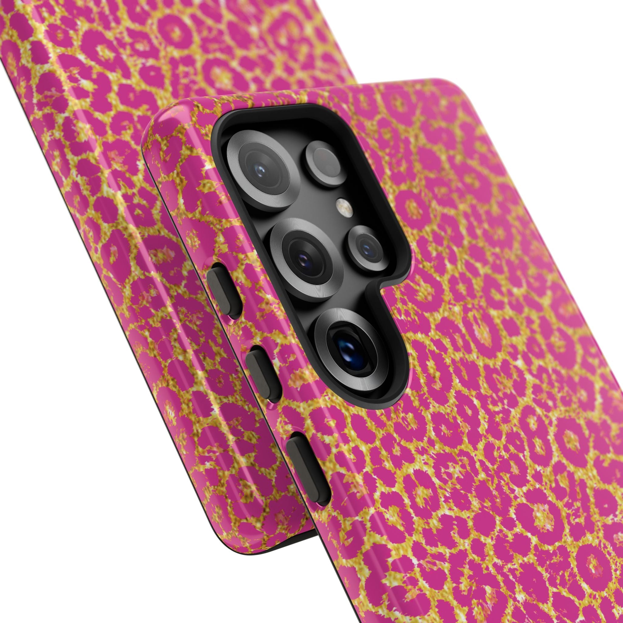Pink Gold Leopard Tough Case for iPhone, Galaxy, or Google Pixel