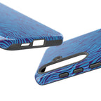 Zebra Print Blue and Purple Tough Case for iPhone, Galaxy or Google Pixel