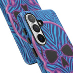 Neon Zebra Skull Tough Phone Case for iPhone, Galaxy, or Google Pixel