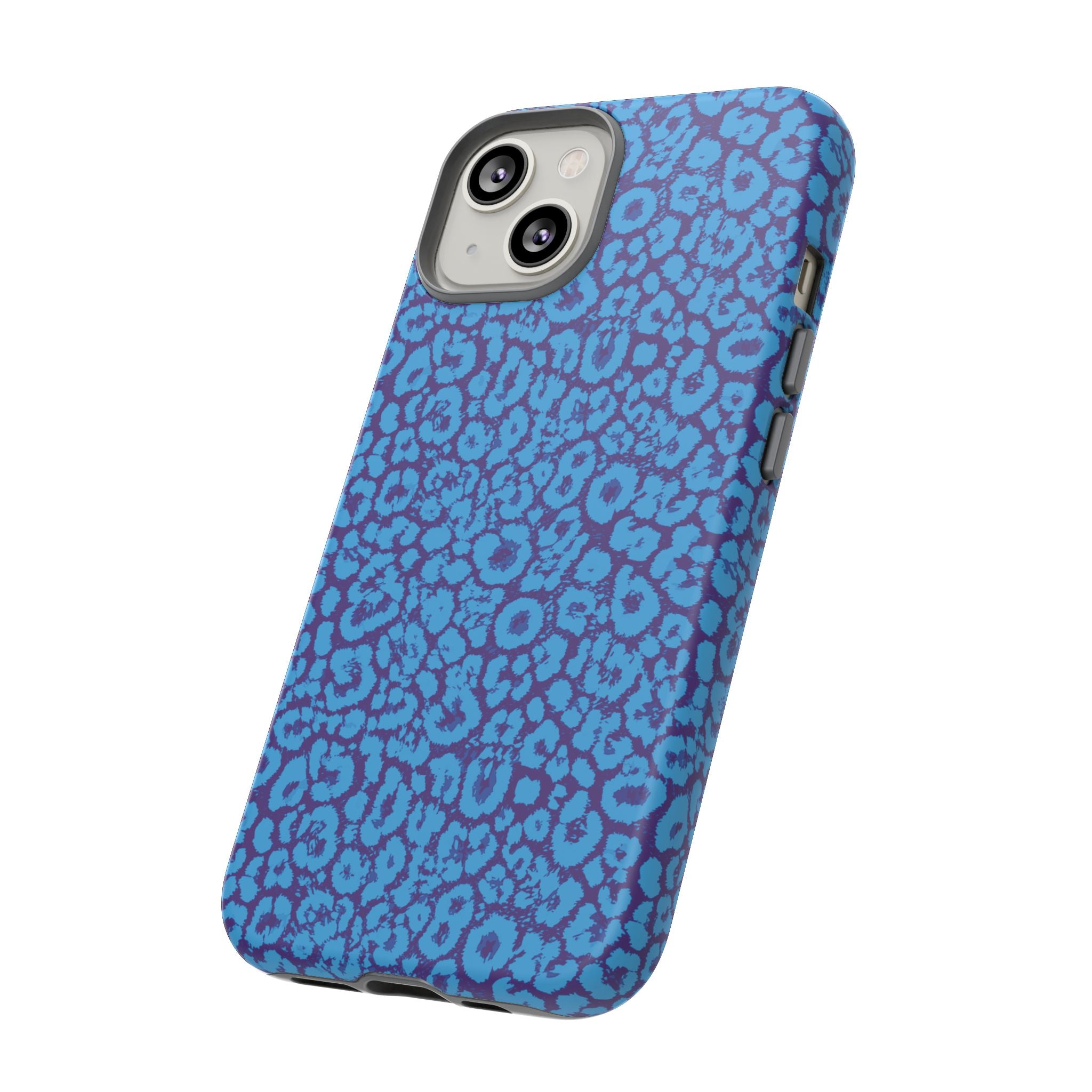 Blue Purple Leopard Tough Phone Case iPhone, Galaxy, or Google Pixel