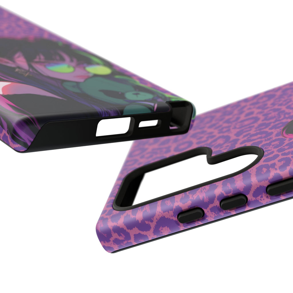 Purple Pink Leopard Kz iPhone, Galaxy and Google Tough Cases