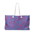Blue Pink Zebra Eco Friendly Weekender Bag, Travel Tote, Beach Bag