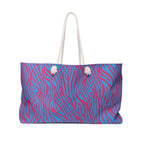Blue Pink Zebra Eco Friendly Weekender Bag, Travel Tote, Beach Bag