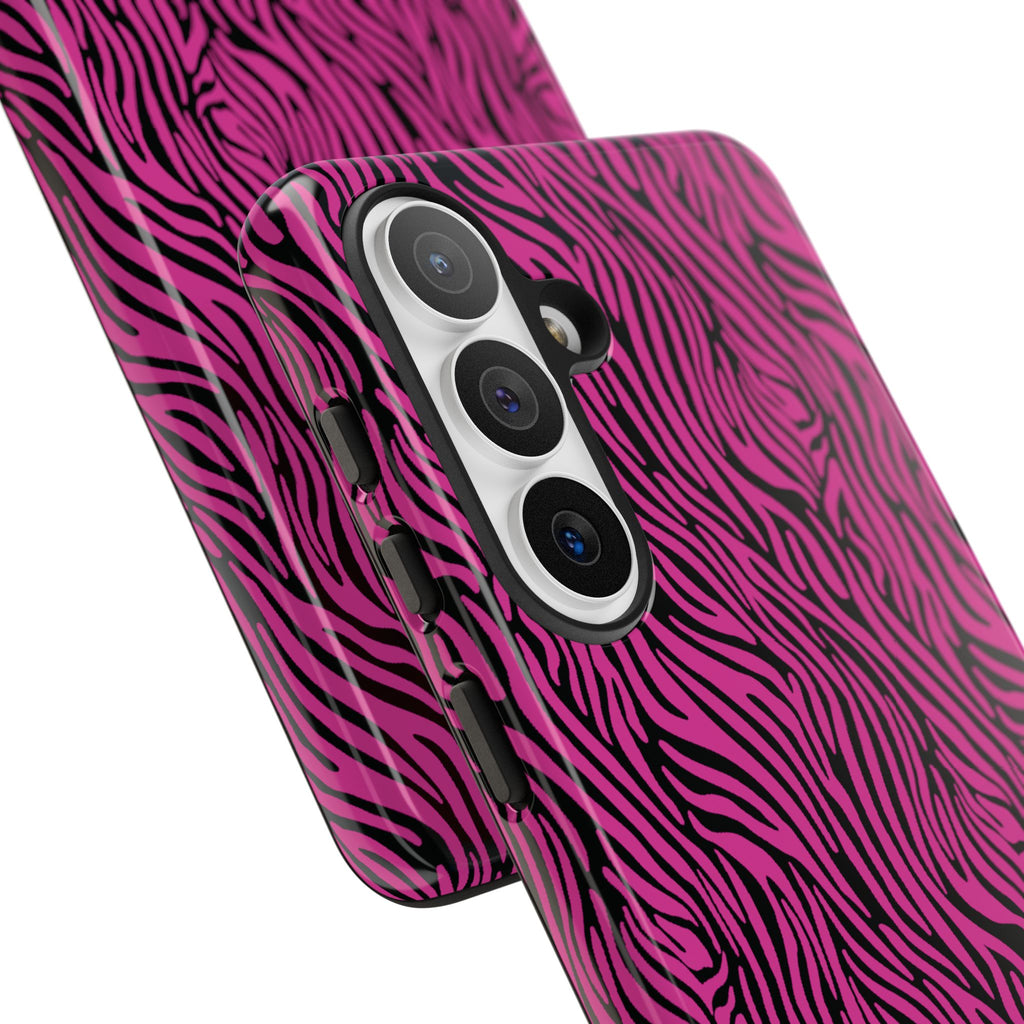 Pink Zebra Tough Phone Case for iPhone, Galaxy, or Google Pixel