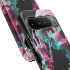 Neon Pink Skeleton (Black) Tough Phone Case for iPhone, Galaxy, or Google Pixel