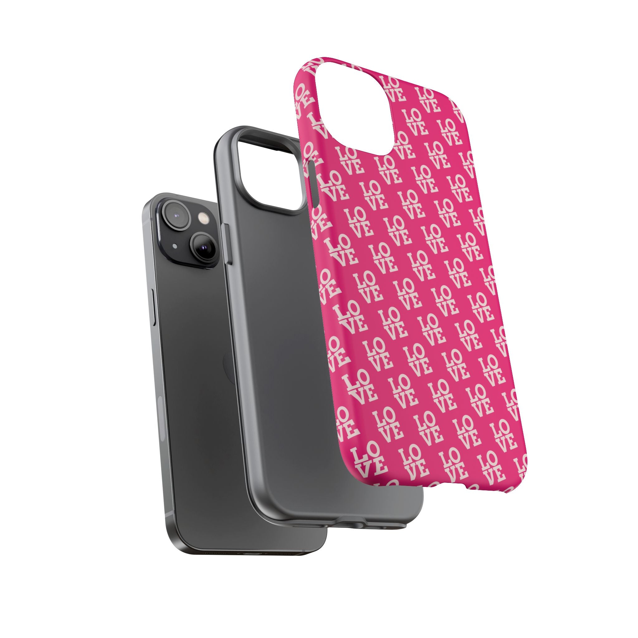 Vibrant Pink LOVE Tough Case iPhone, Galaxy, or Google Pixel