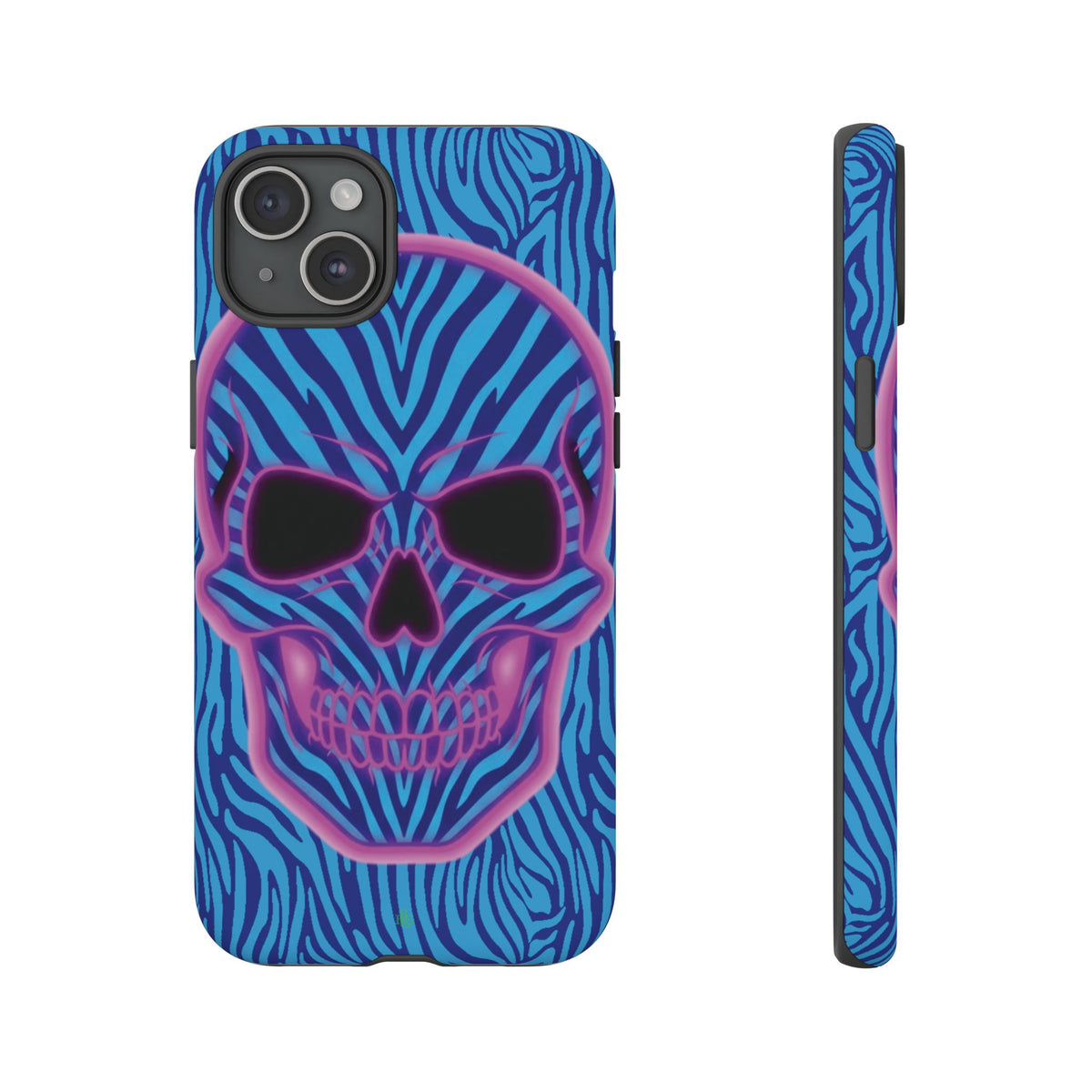 Neon Zebra Skull Tough Phone Case for iPhone, Galaxy, or Google Pixel
