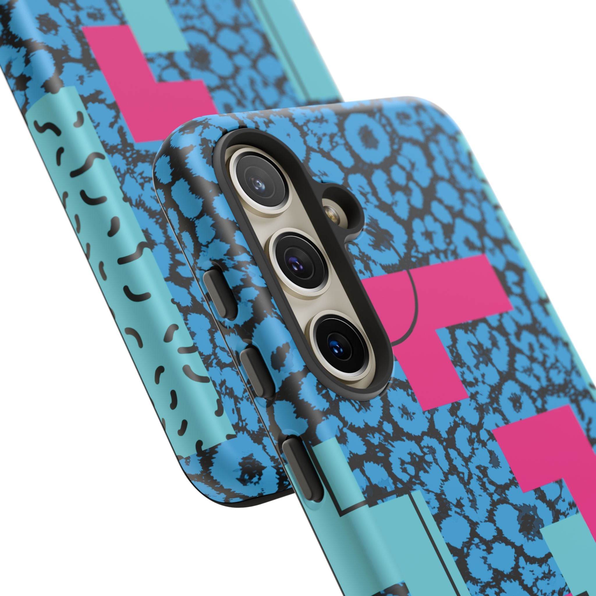 LOVE Blue Leopard 80s Vibe Tough Case for iPhone, Galaxy, or Google Pixel