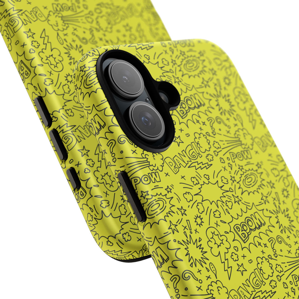 Neon Yellow Wow RG Tough Phone Case for iPhone, Galaxy, or Google Pixel