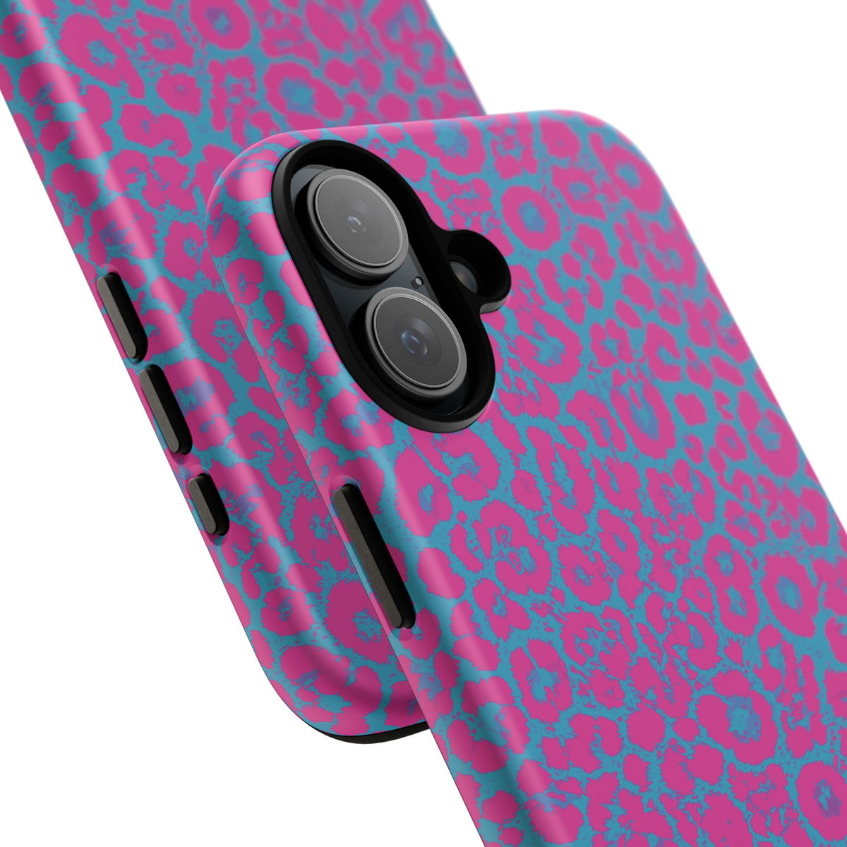 Pink Blue Leopard Tough Phone Case iPhone, Galaxy, or Google Pixel